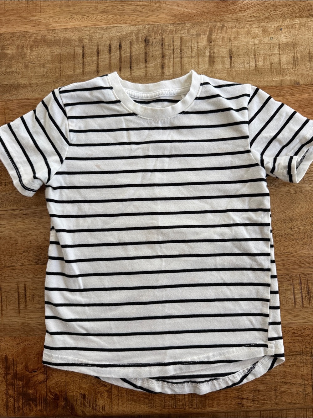Little Bipsy White & Black Striped Tee - Classic Short Sleeve Shirt